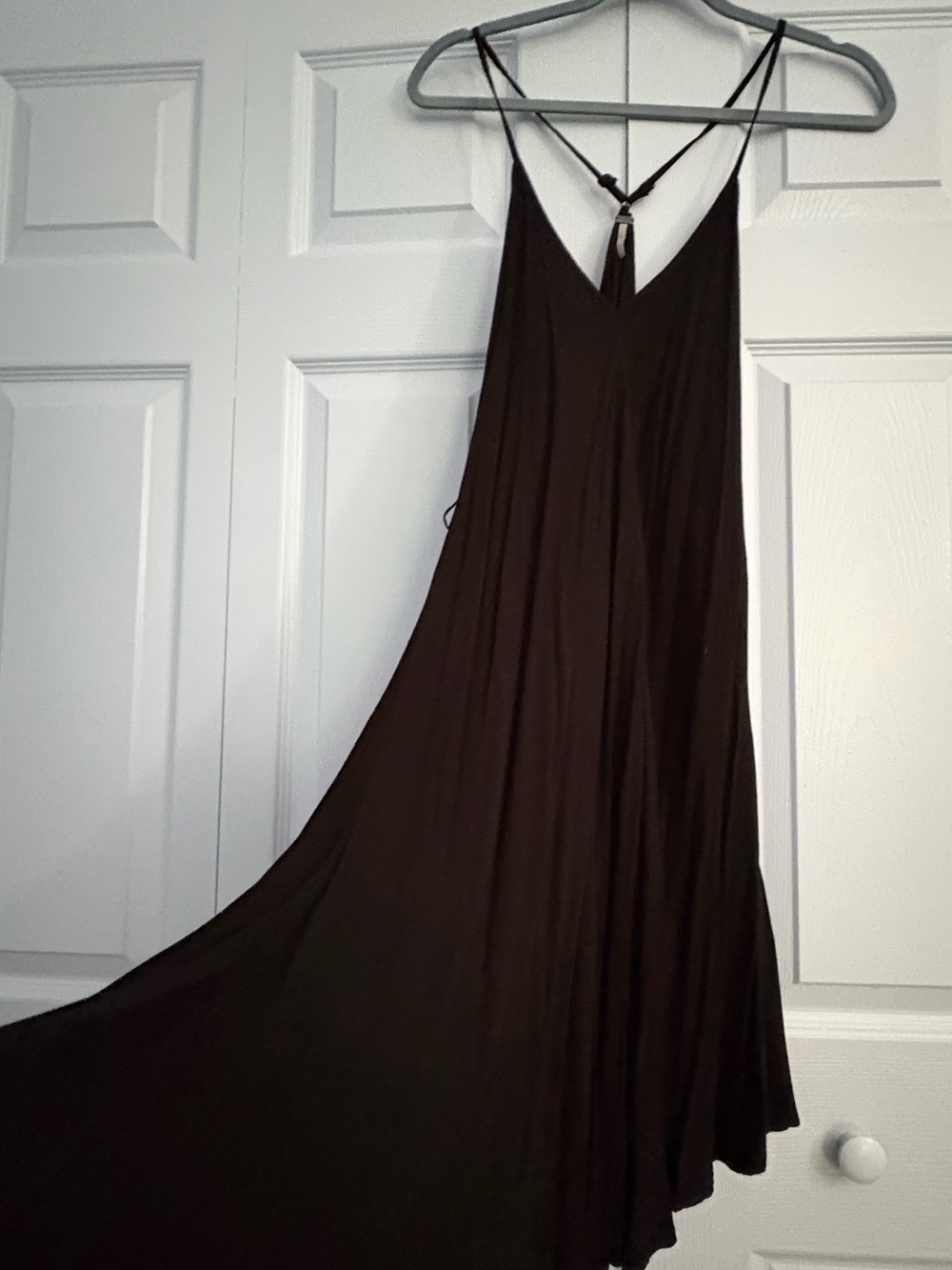 YFB Clothing Black High-Low Spaghetti Strap Midi Dress M